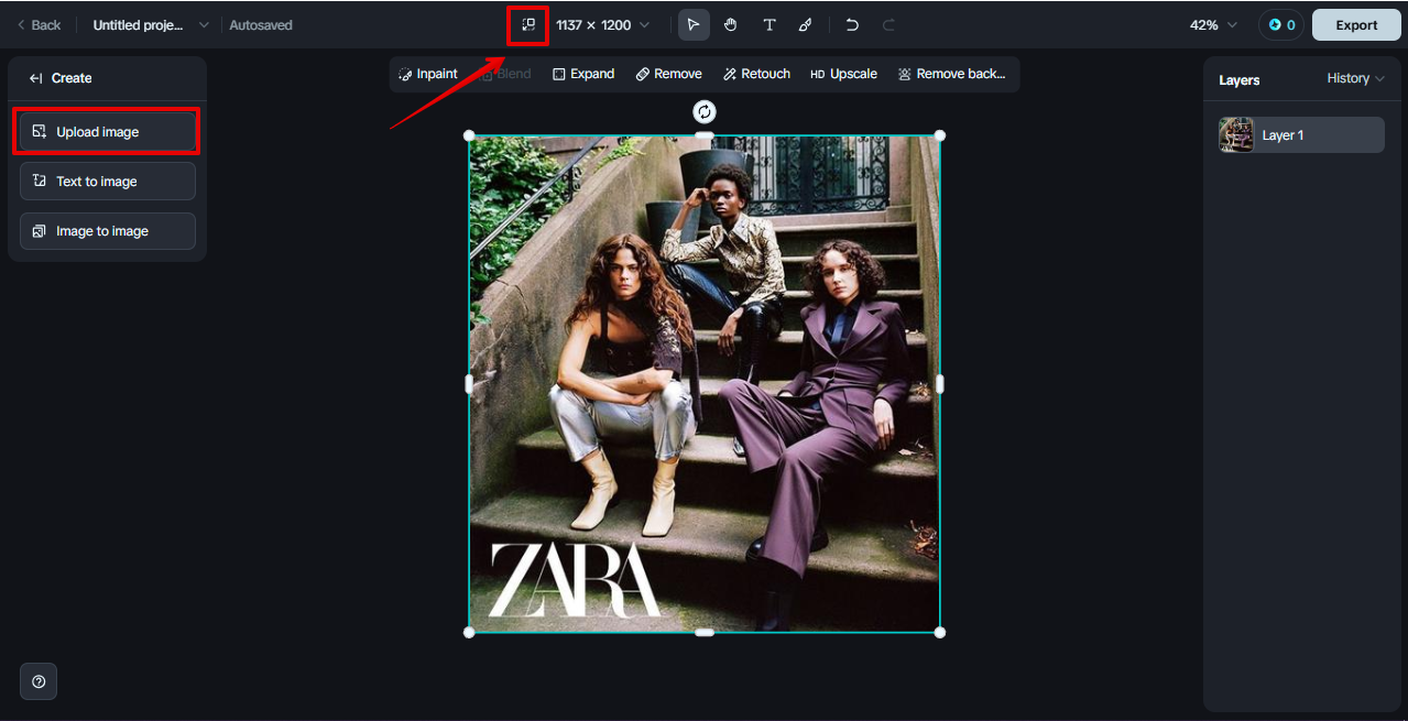 uploading image to Dreamina