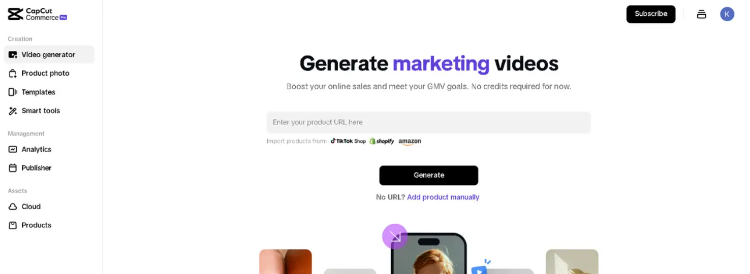 Interface of Pippit - the best digital marketing image maker