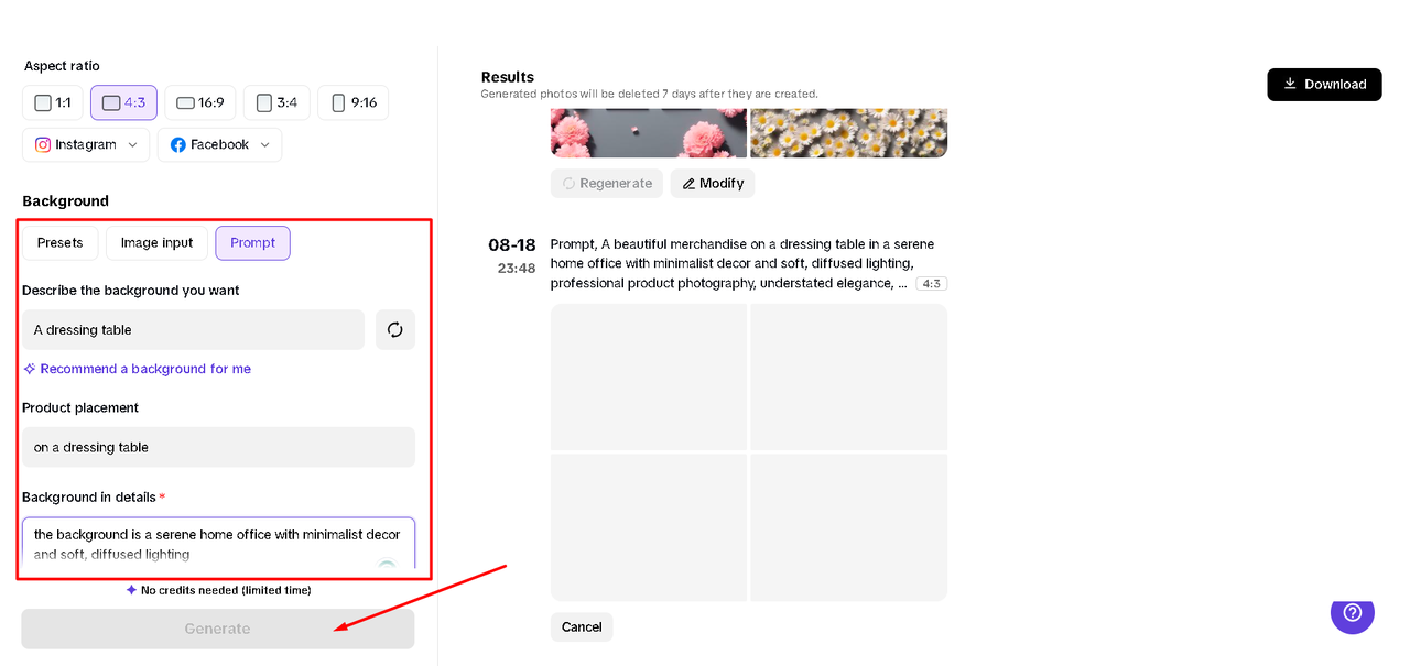Generating social media marketing pics using Pippit