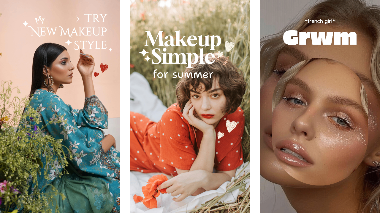 Poster ng koleksyon ng pampaganda para sa partikular na panahon