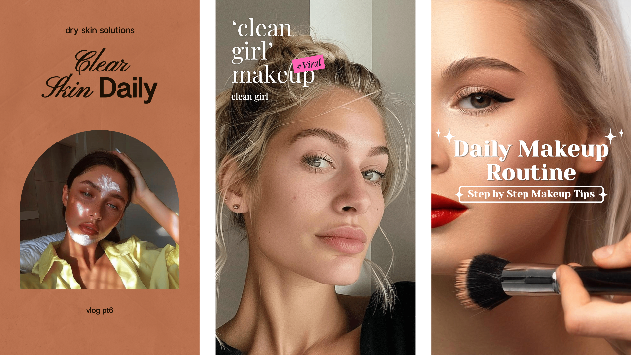 Poster ng makeup para sa iba't ibang uri ng balat