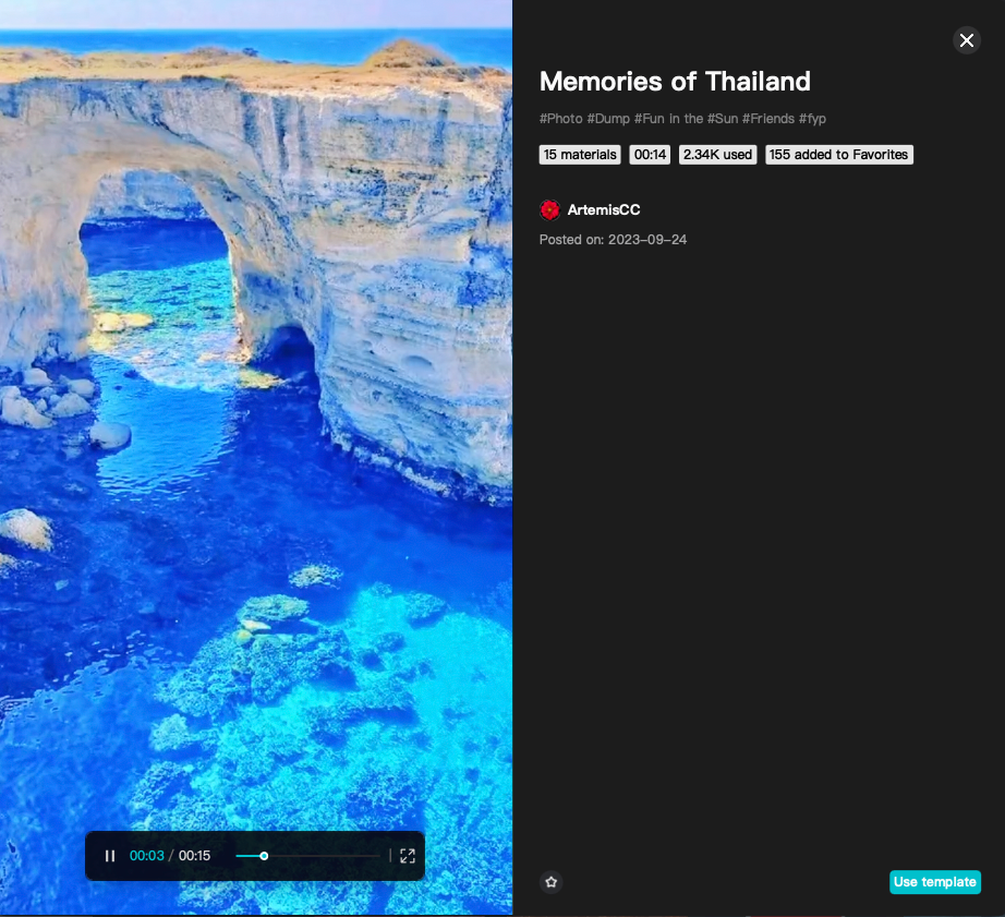 CapCut Memories of Thailand Template