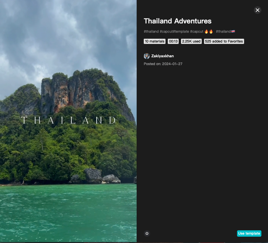 CapCut Thailand Adventures Template