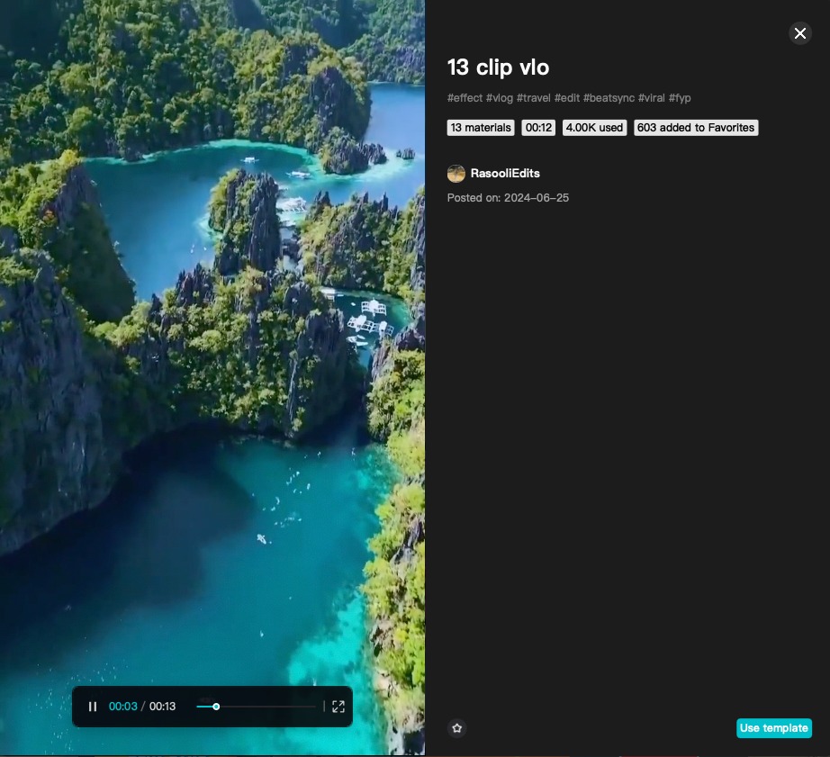 CapCut Clip Vlog Template