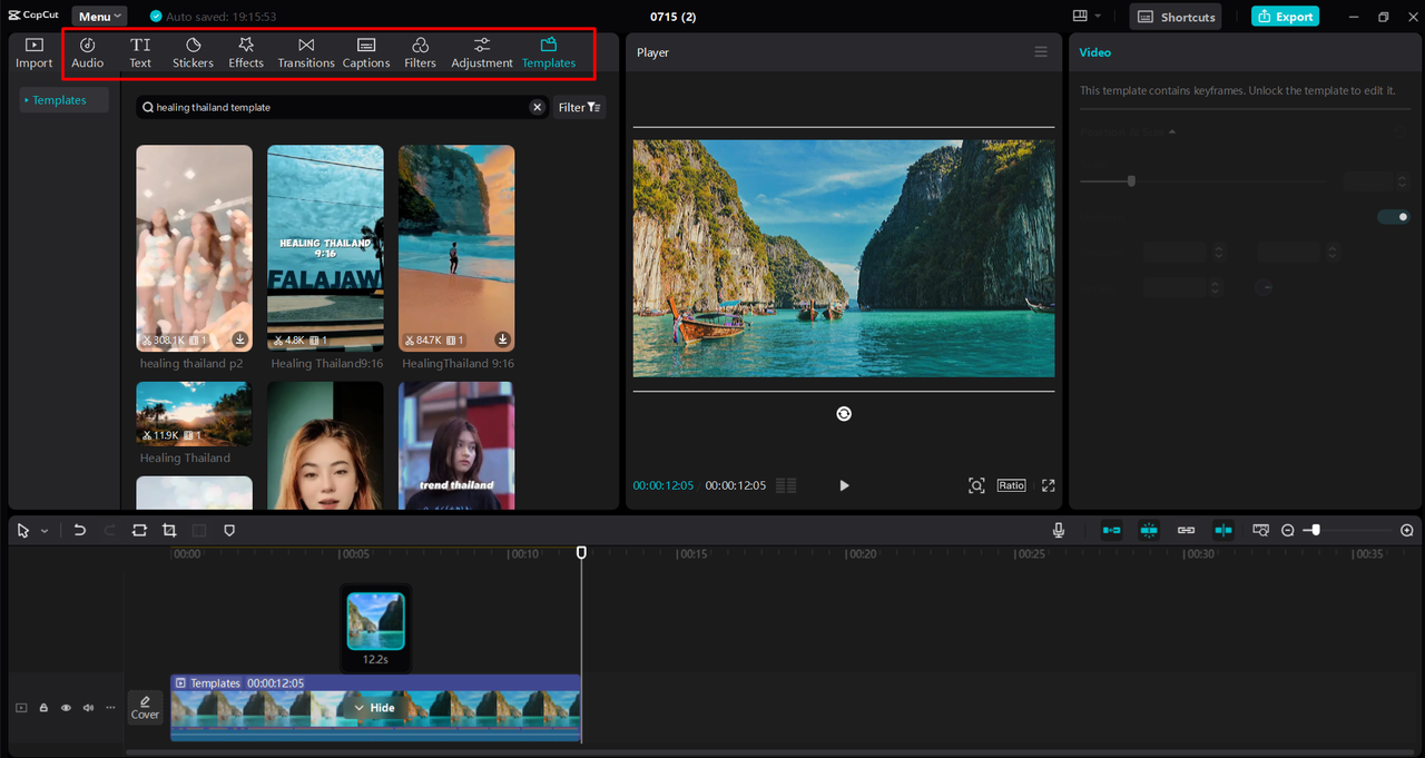 Customize Healing Thailand CapCut Template