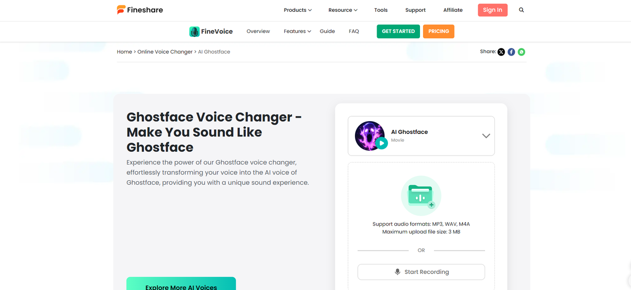 Fineshare Ghostface Voice Changer is very simple to use
