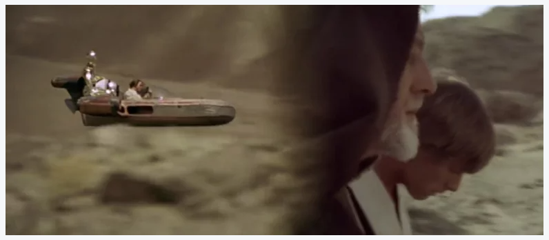 Example of wipe transitions in Star Wars movie