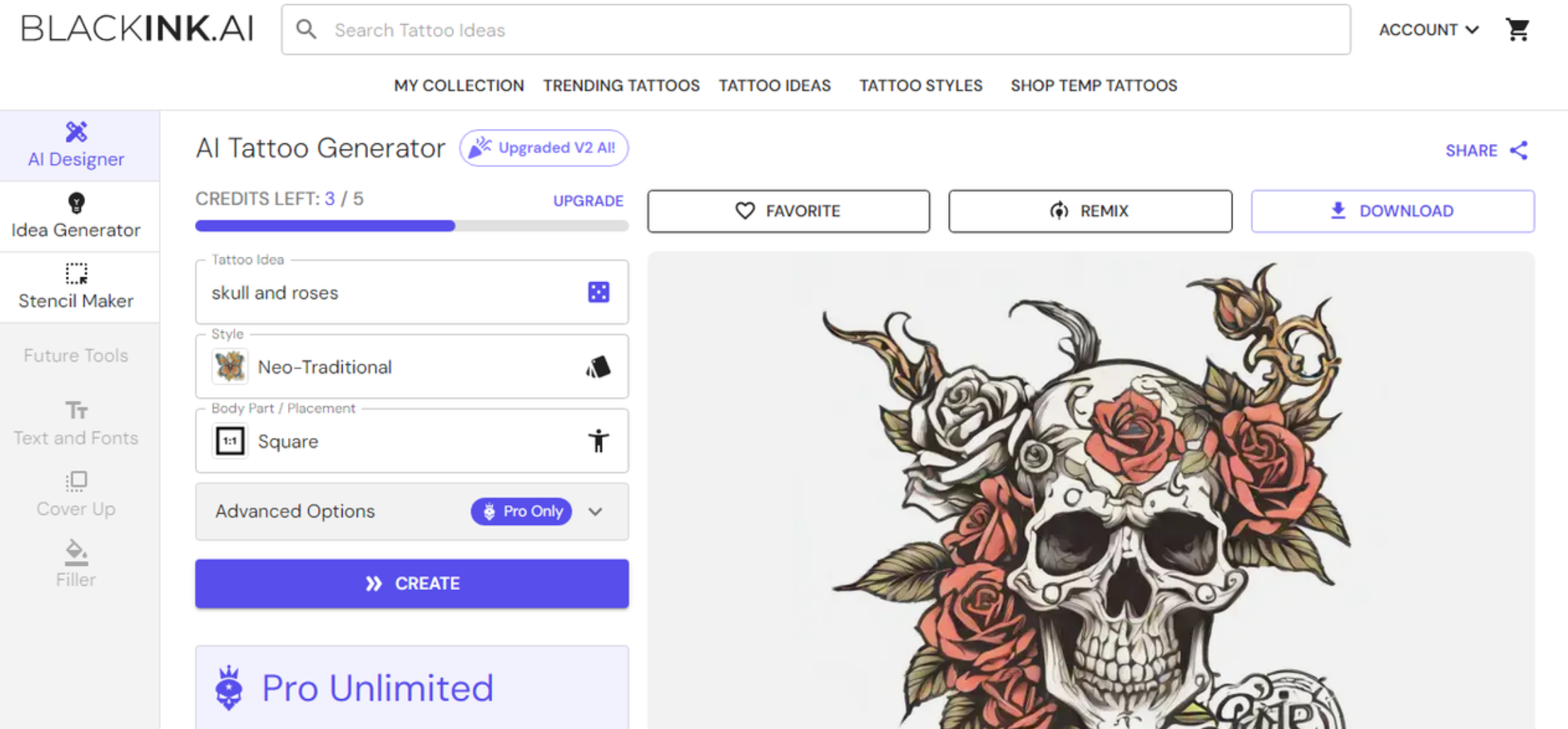 BlackInk- Online tattoo generator