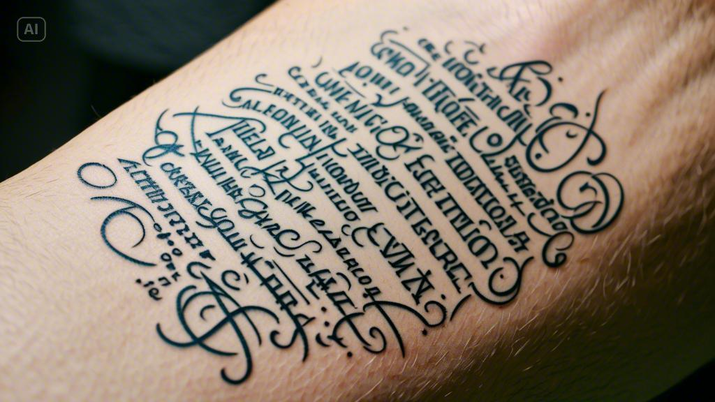 Script tattoo from Dreamina
