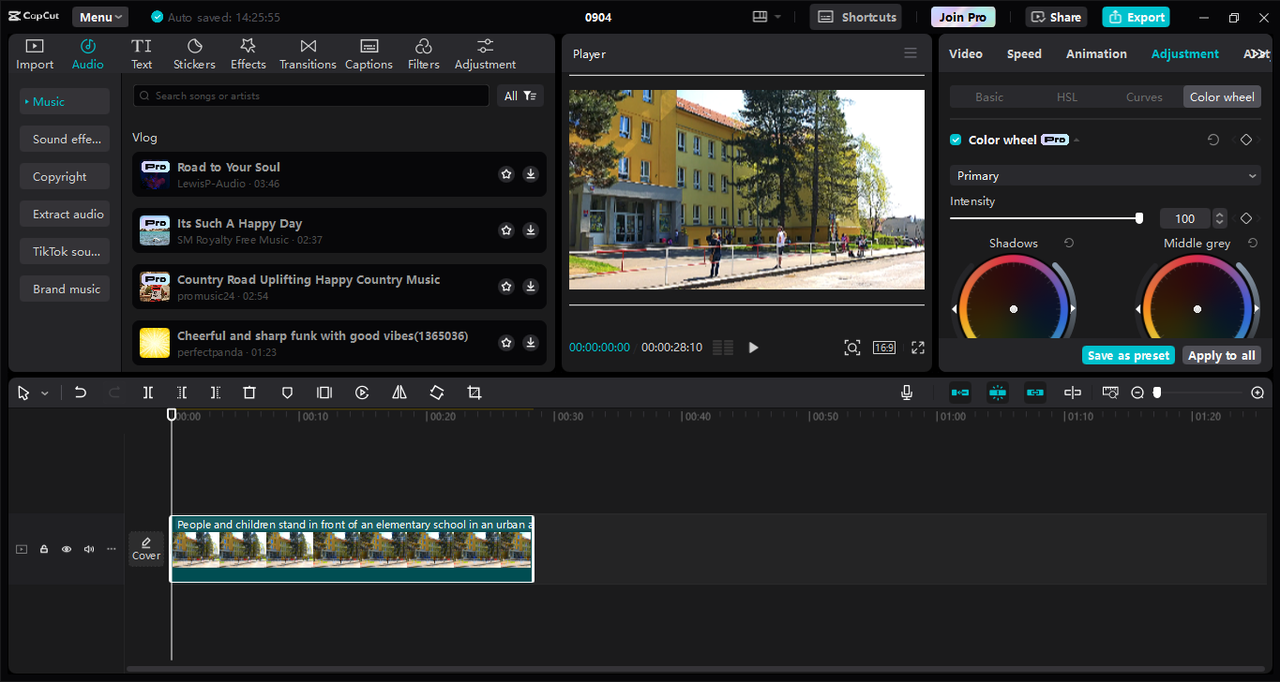 Interface of the CapCut desktop video editor - the best tool to edit videos efficiently 