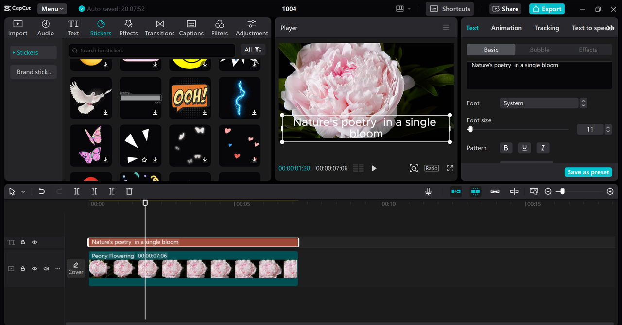 Editing interface of the CapCut desktop video editor - an advanced tool to enhance videos