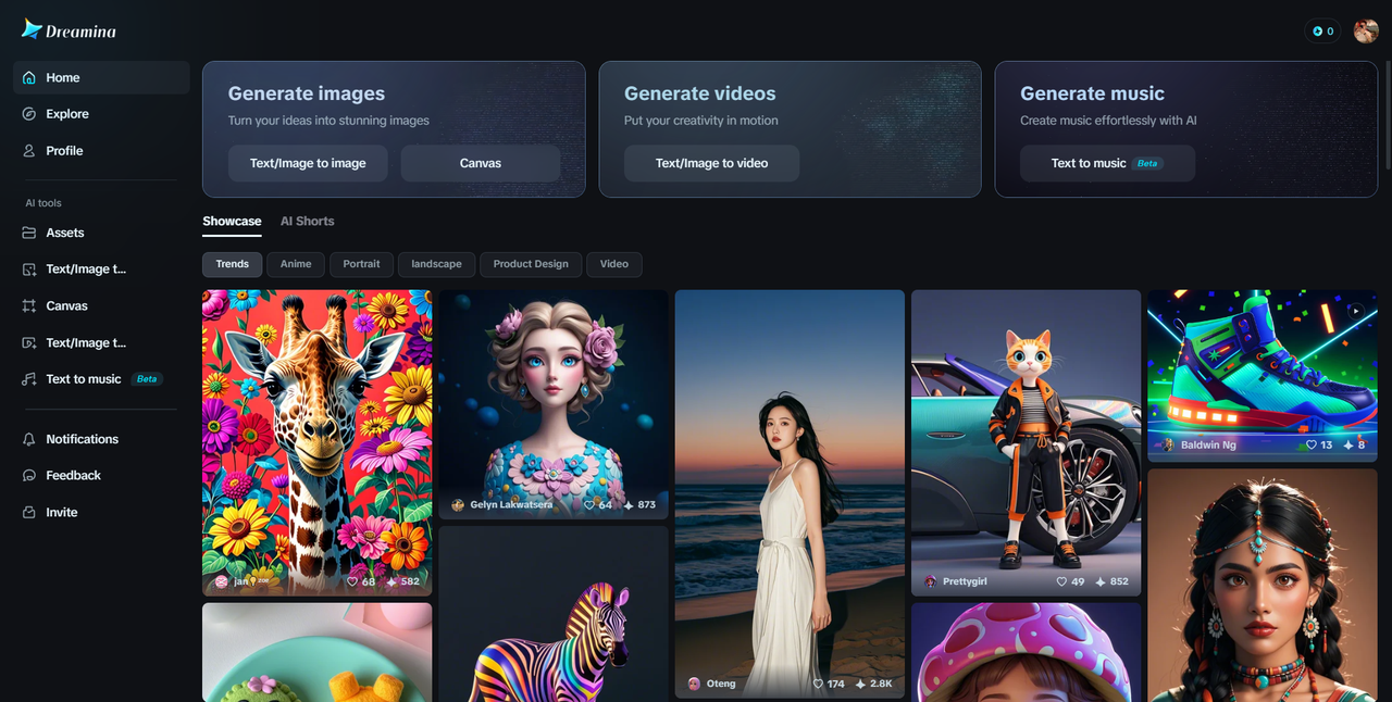 Dreamina AI meme generator interface