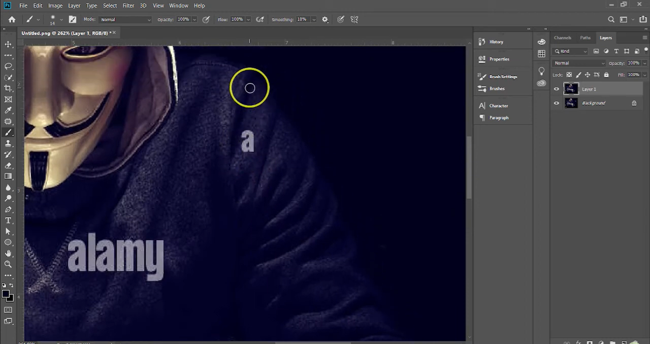 Paint over the watermark and save