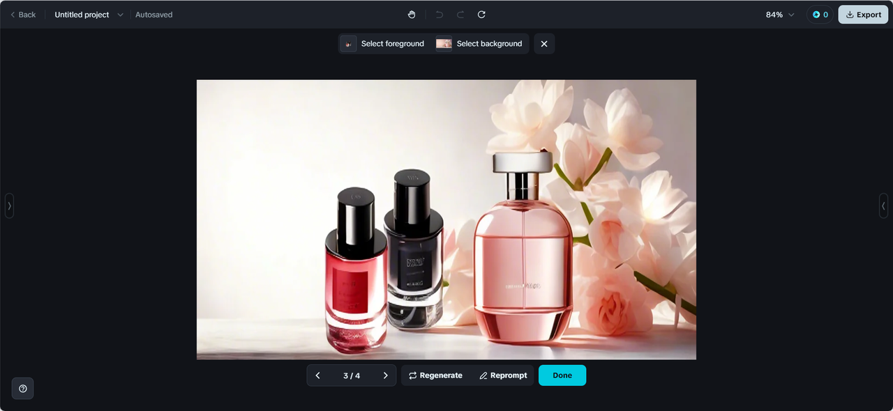 Blend product photo and background