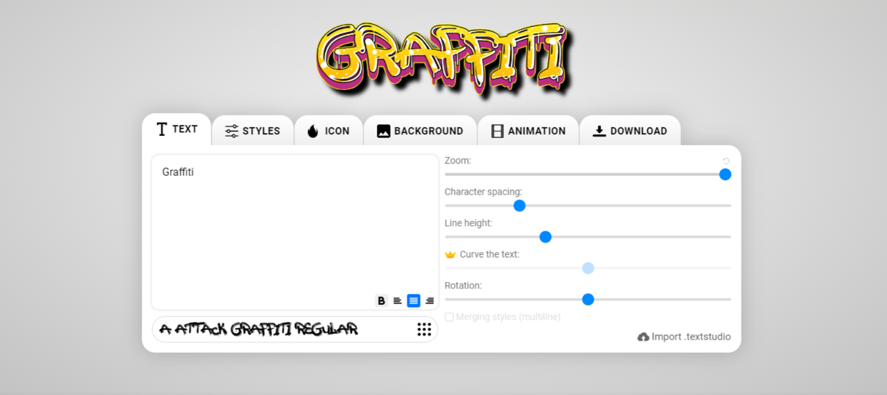 Make a graffiti design at Text Studio