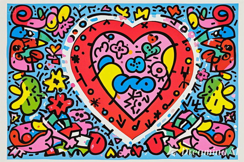 Keith Haring-styled graffiti design example