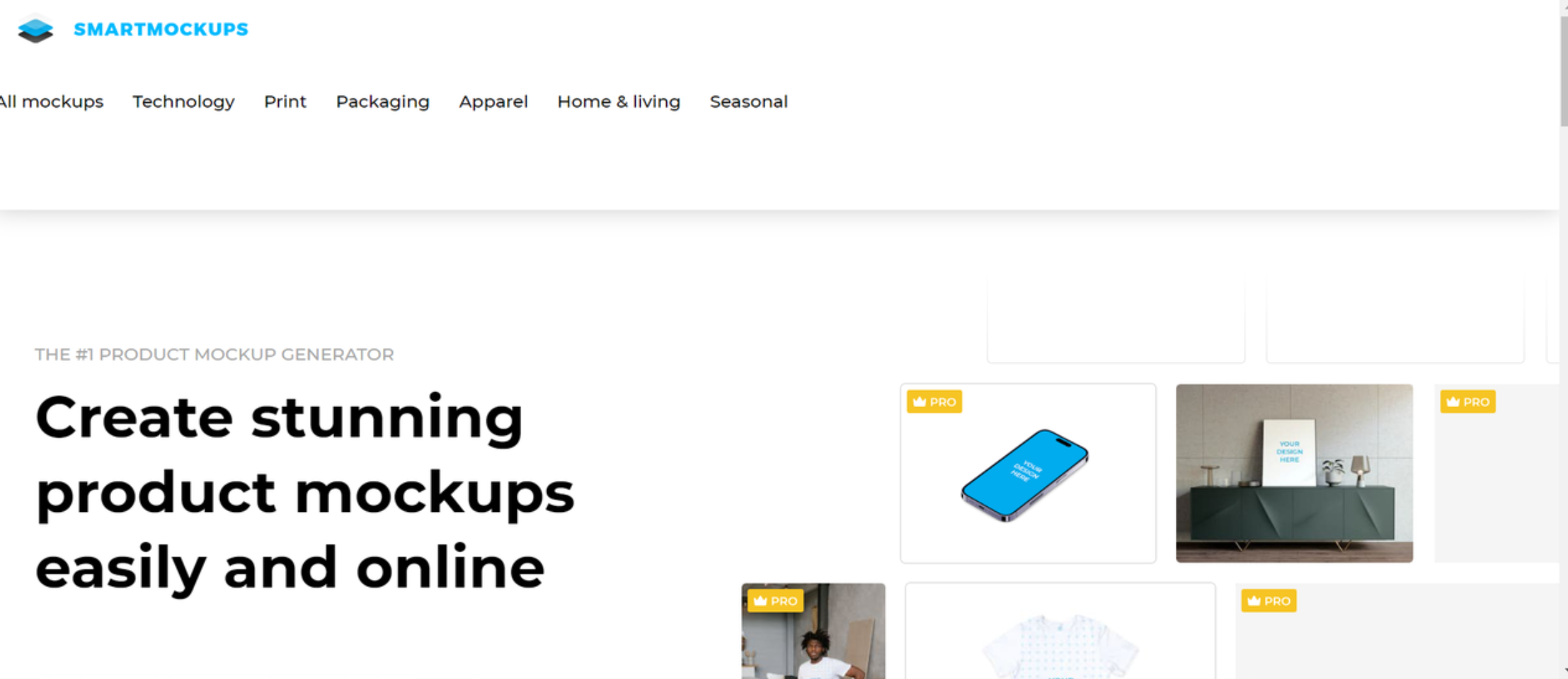 create mock up online with Smartmockups