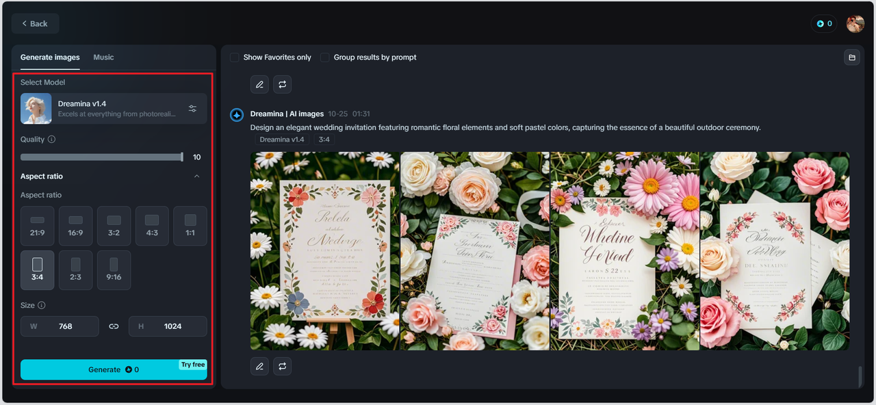 generate the invitation card