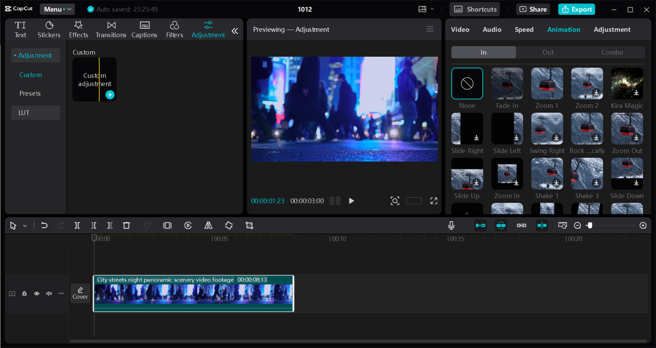 Interface of the CapCut desktop video editor - an easy way to use the best visual effects in movies