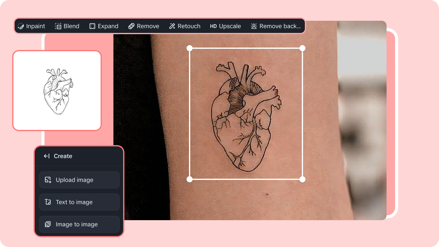 thiết kế hình xăm trái tim