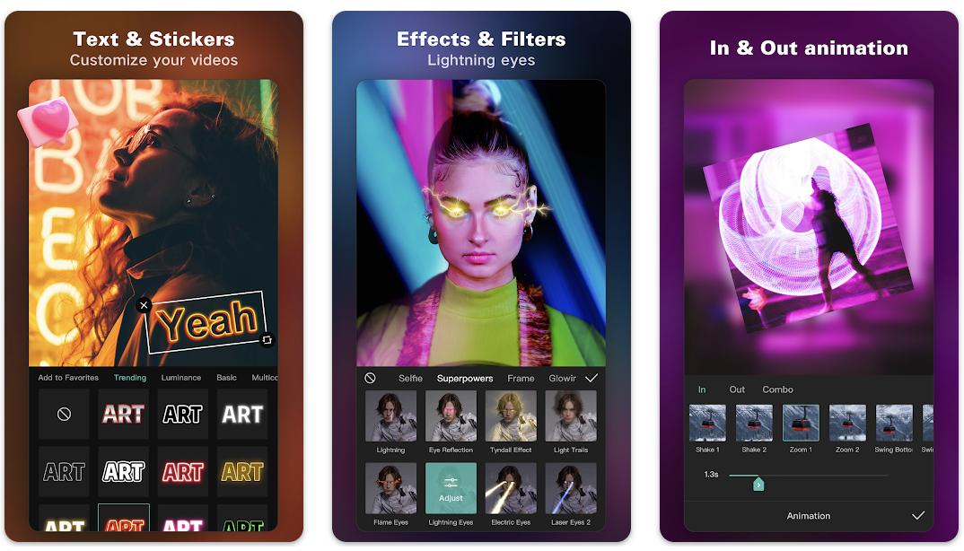 Image showing the interface of CapCut mobile app- the perfect app for creating kinetic topography 