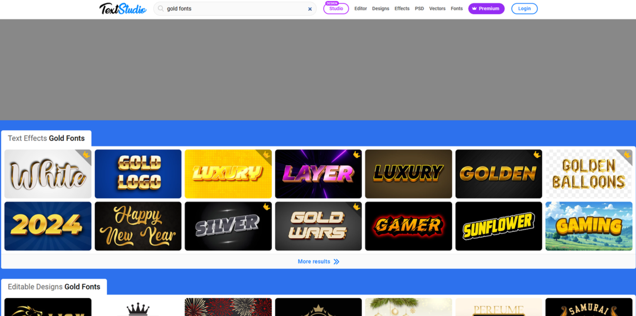 Interface of Text Studio - a quick way to download gold text