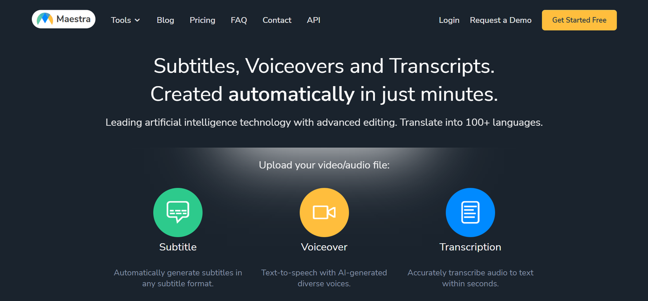 Interface of Maestra AI - best English-to-Afrikaans voice translator