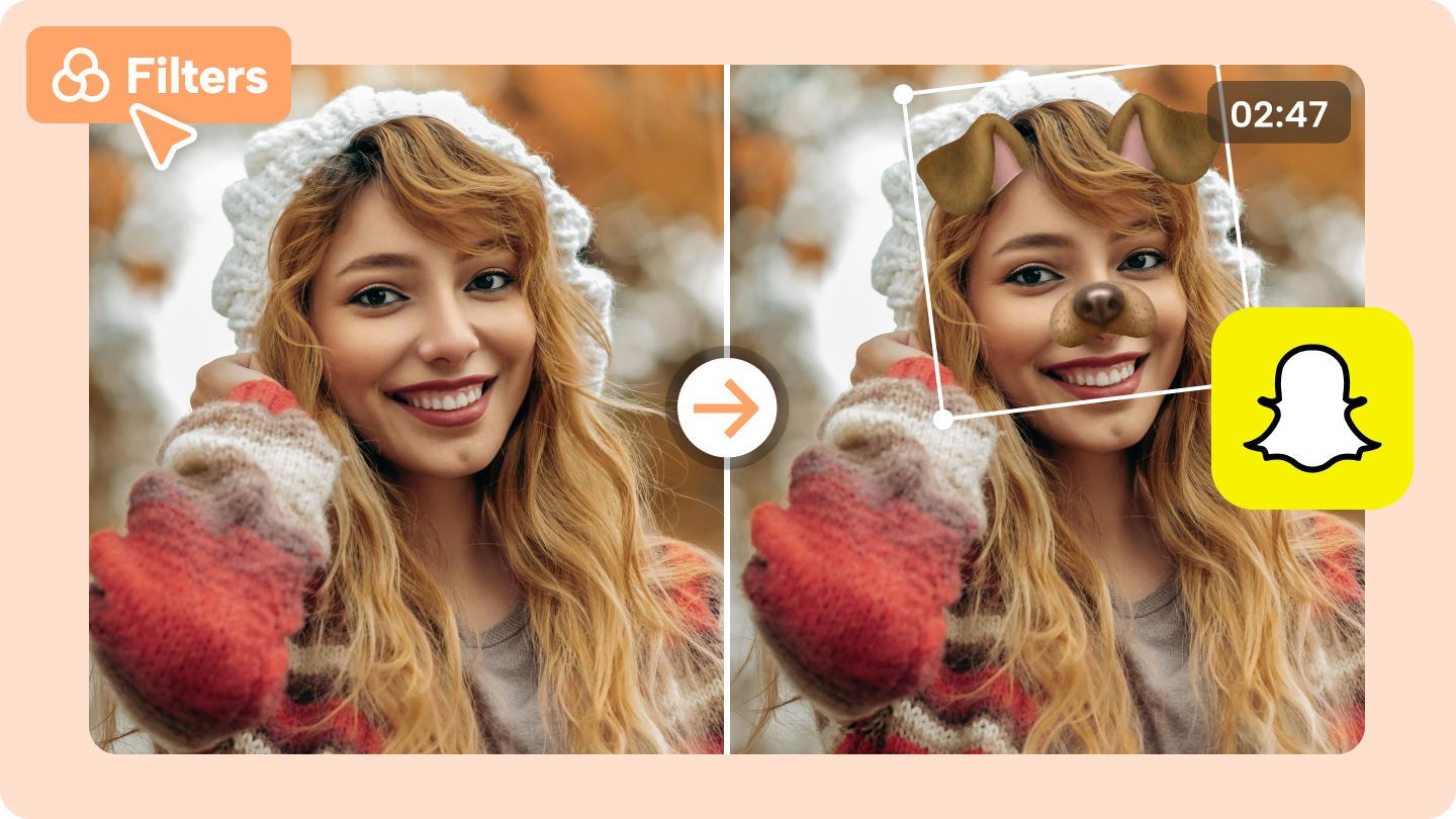 スナップチャットの犬フィルター