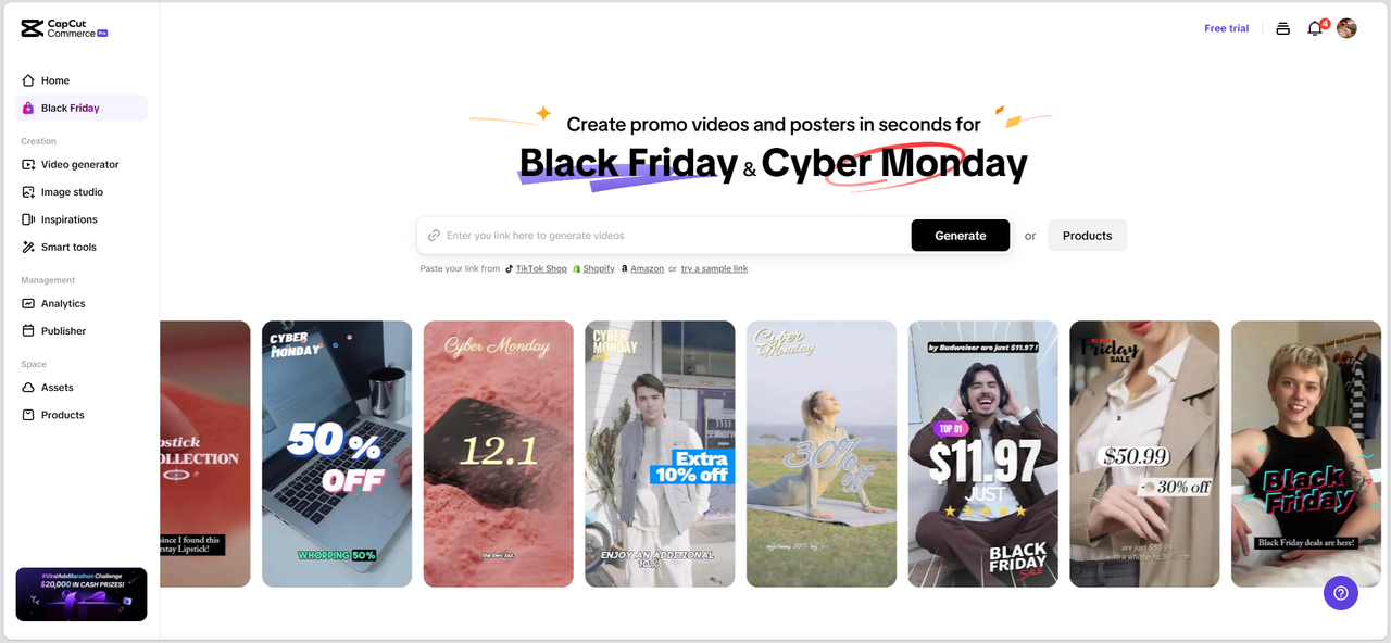 Create a powerful script for an advert with Pippit