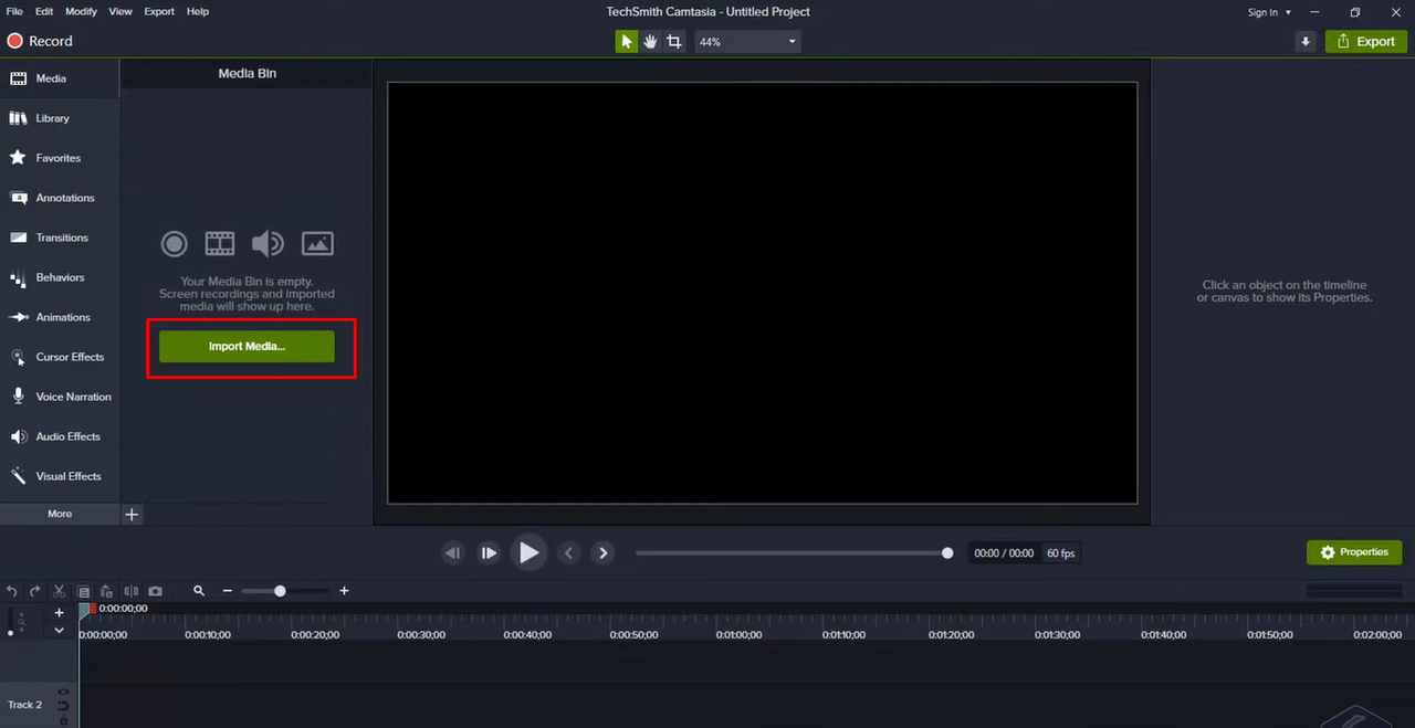 Importing video into Camtasia for editing