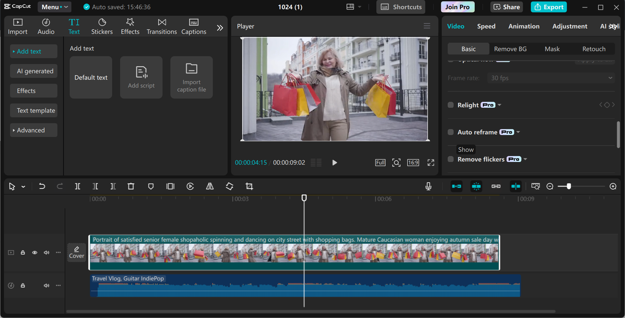Editing interface of CapCt desktop video editor -  a perfect tool to enhance screen recordings