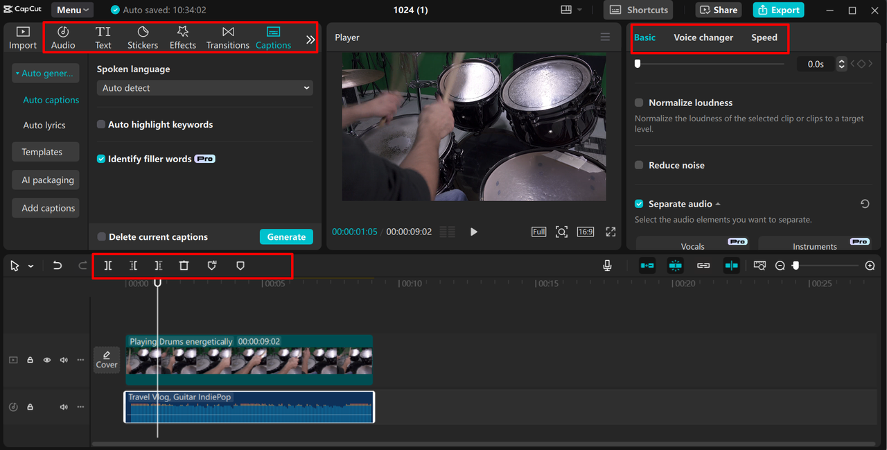 Enhancing the screen recording with advanced features in the CapCut desktop video editor
