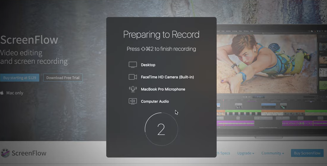 Capturing screens with ScreenFlow for macOS