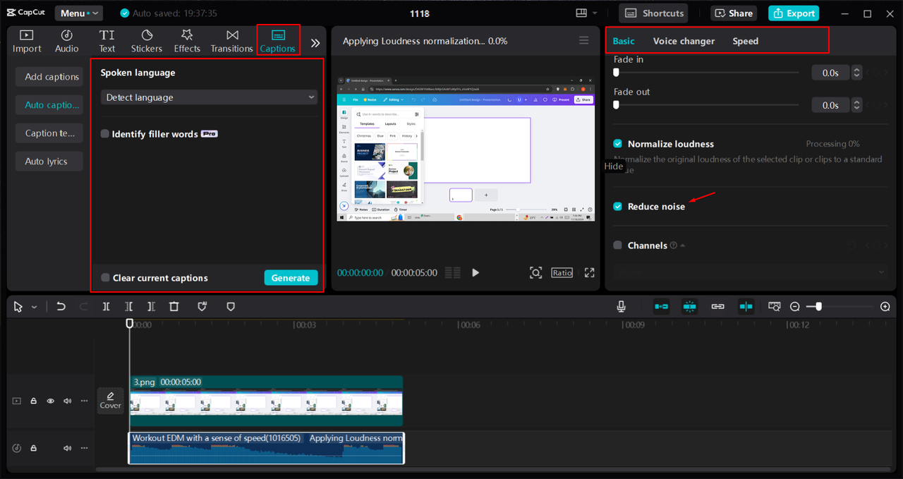 Adding auto-captions to screen recordings in the CapCut desktop video editor