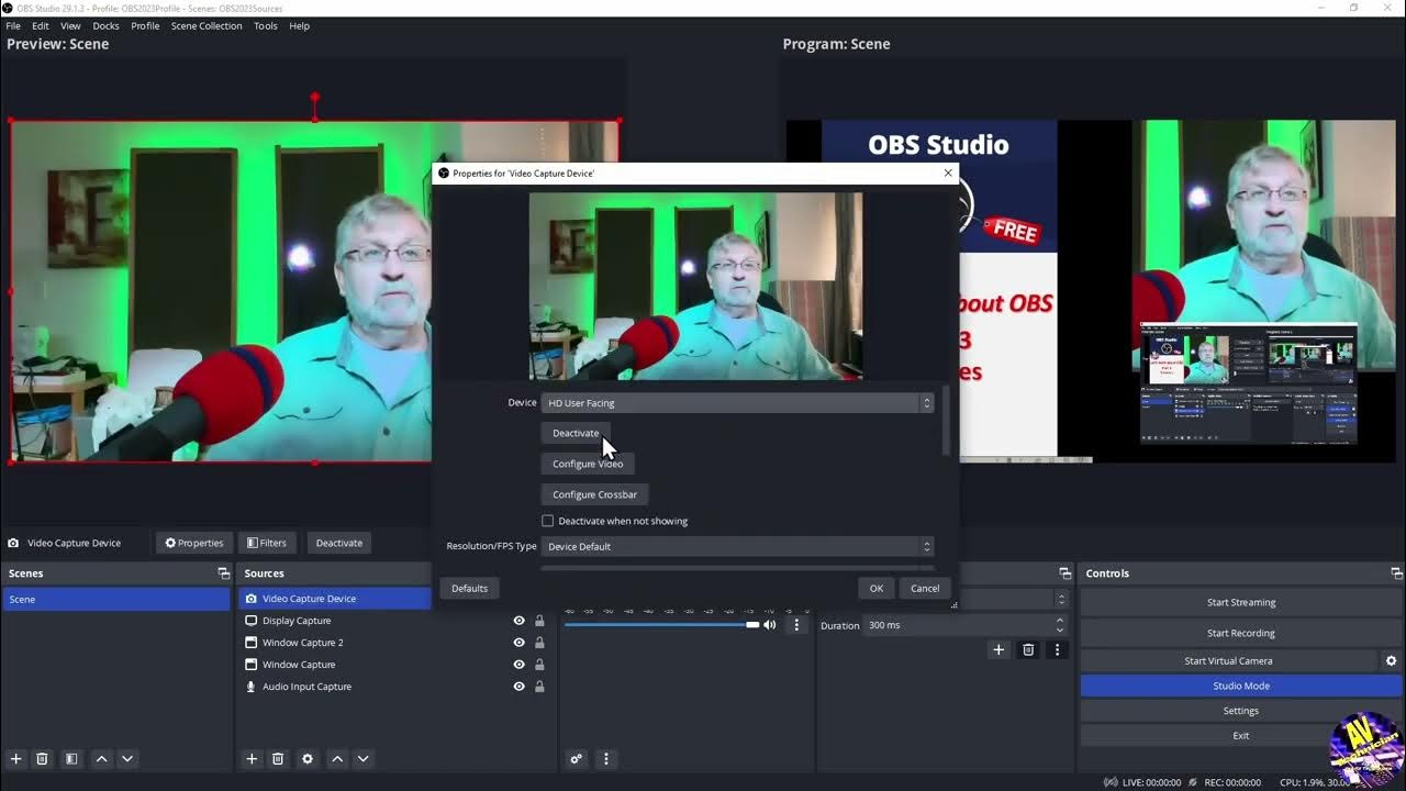 Interface of OBS Studio - the perfect Snagit alternative for Mac and Windows