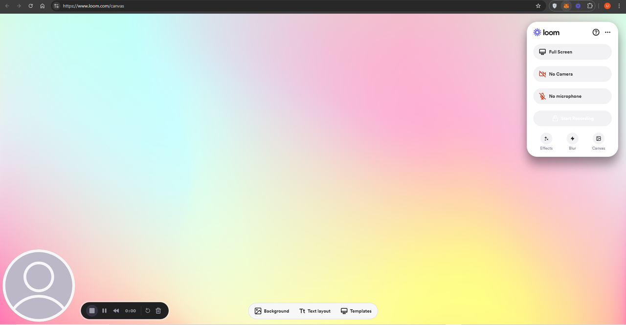 Interface of Loom - an easy-to-use and free Snagit alternative