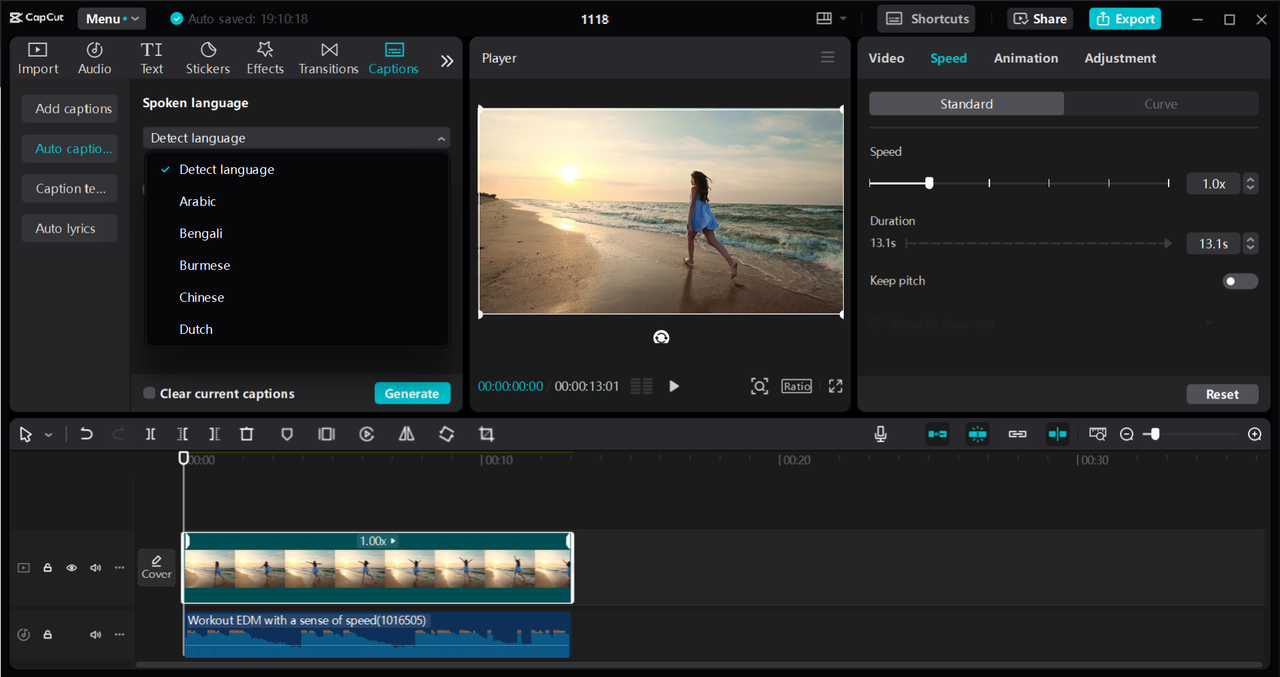 Interface of the CapCut desktop video editor - a quick way to improve your screen recordings