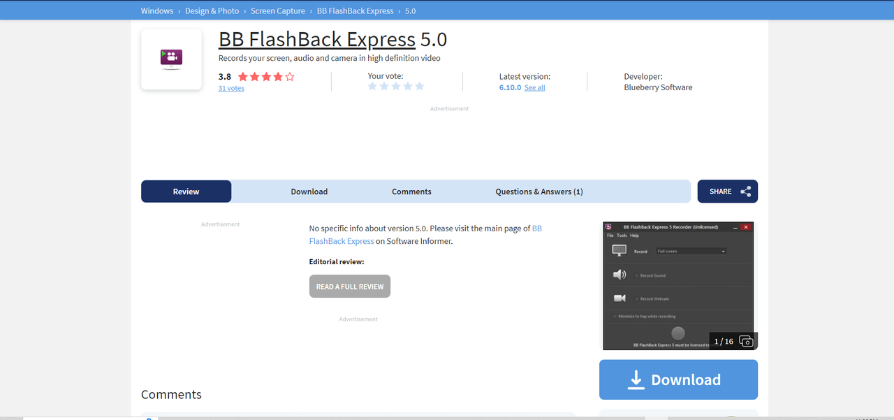 Choosing a suitable FlashBack Express version to download