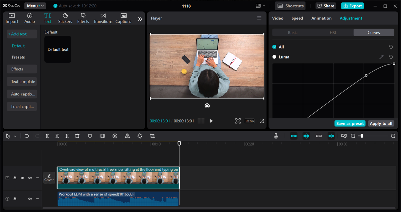 Interface of the CapCut desktop video editor - an efficient tool for editing screen recordings