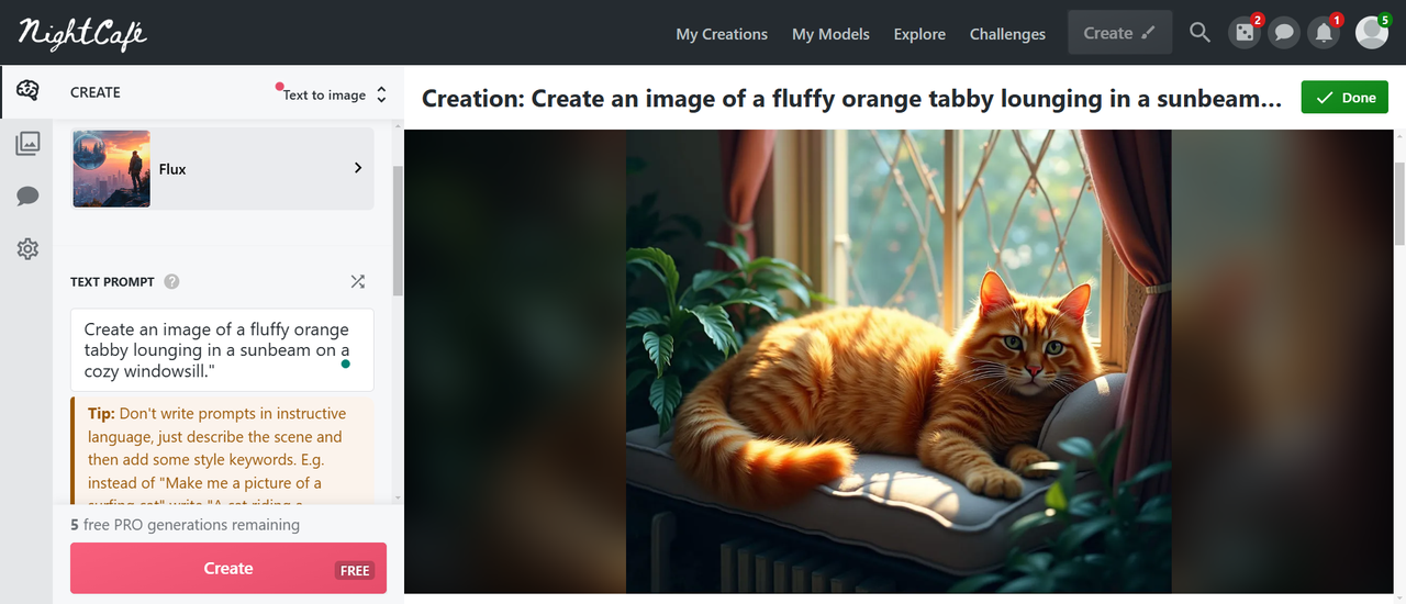 Nightcafe illustration generator
