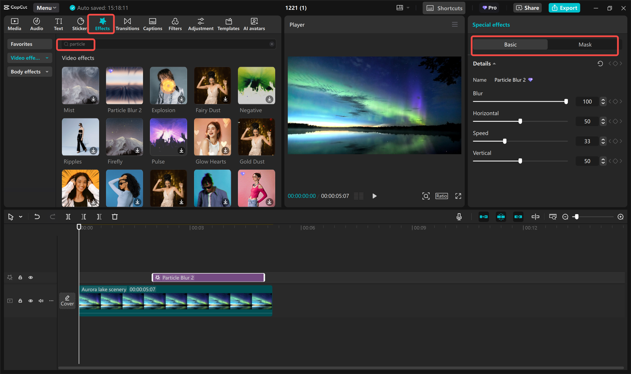 Add particle effects