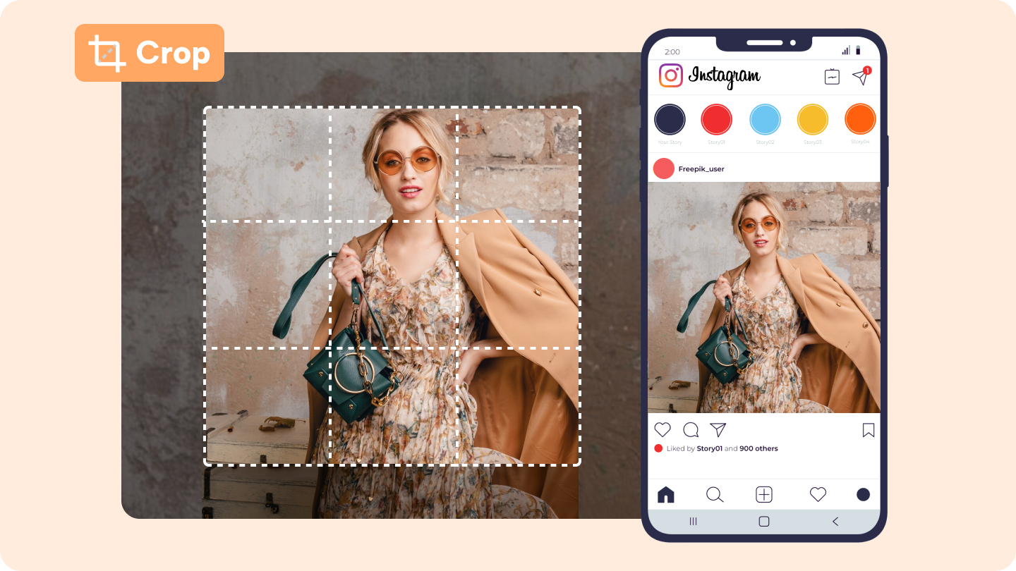 Recortando fotos para o Instagram