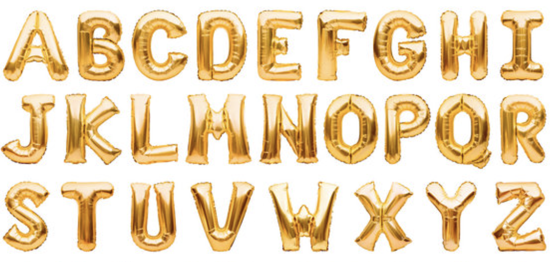 Foil balloon fonts