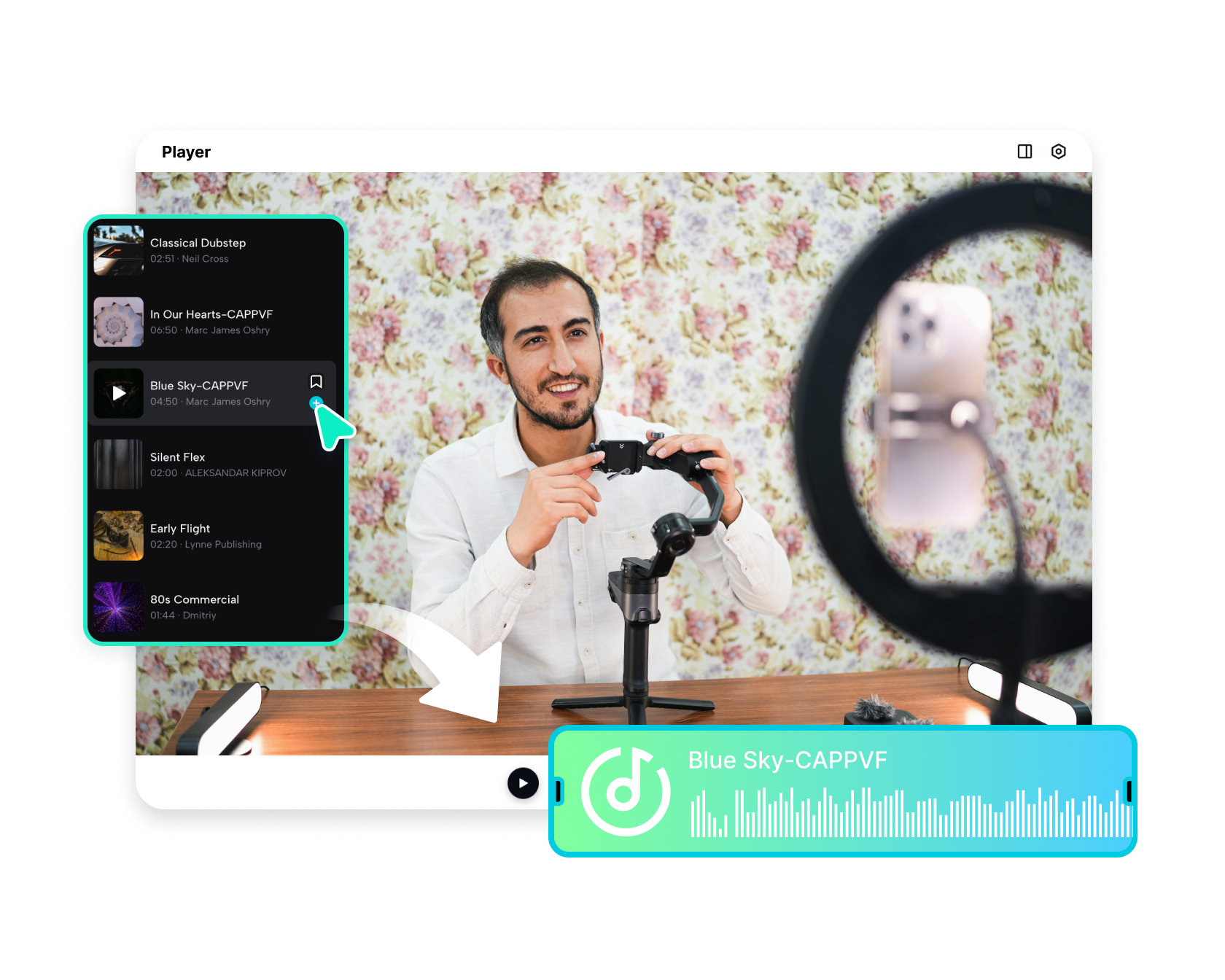 הוסף שיר לסרטון באינטרנט בחינם