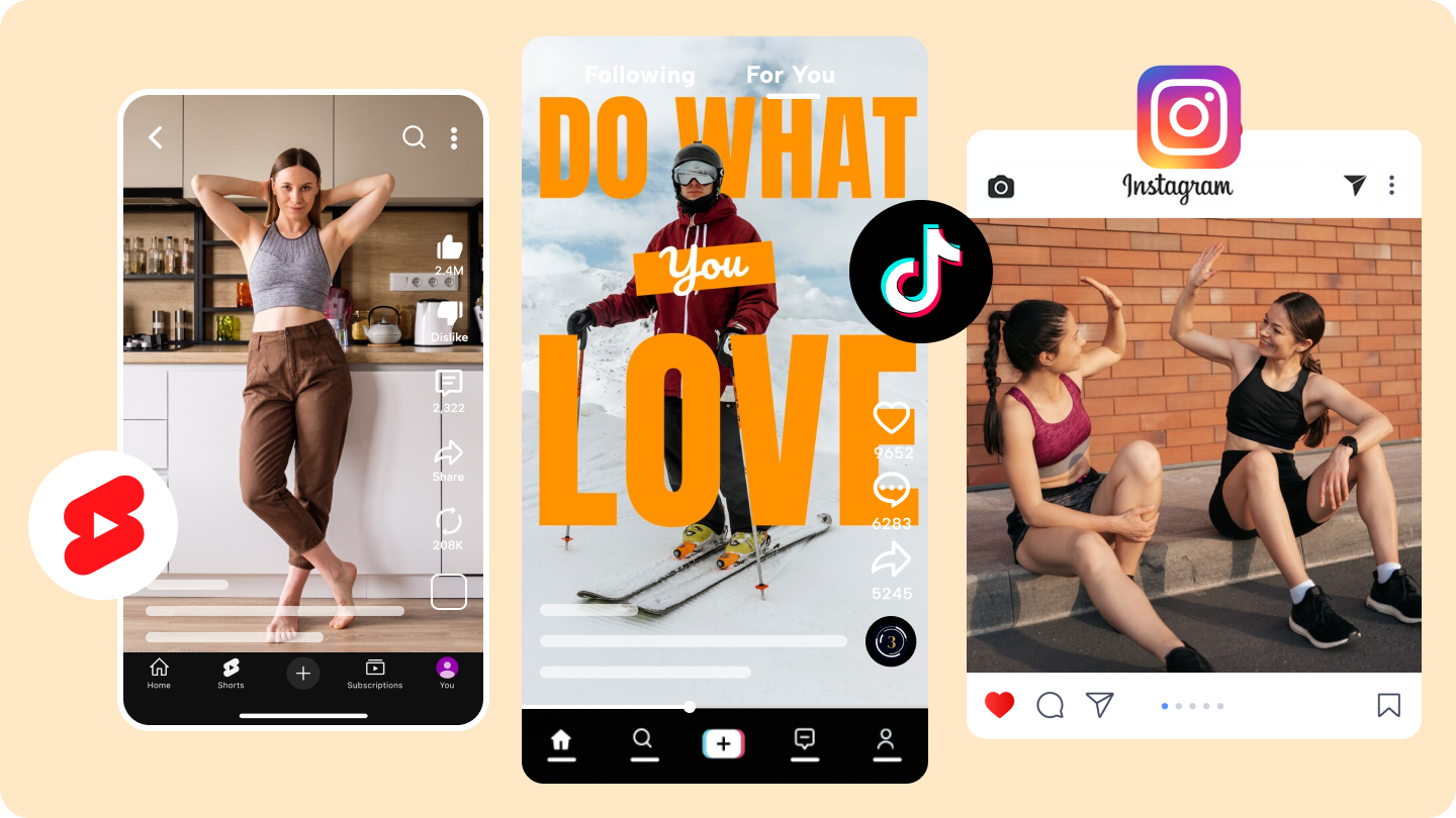 közösségi média rövid formák