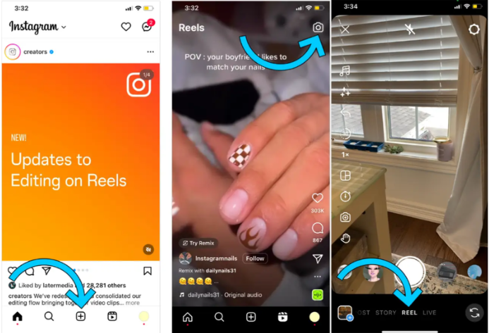 展示如何使用手機在Instagram上製作有吸引力的卷軸