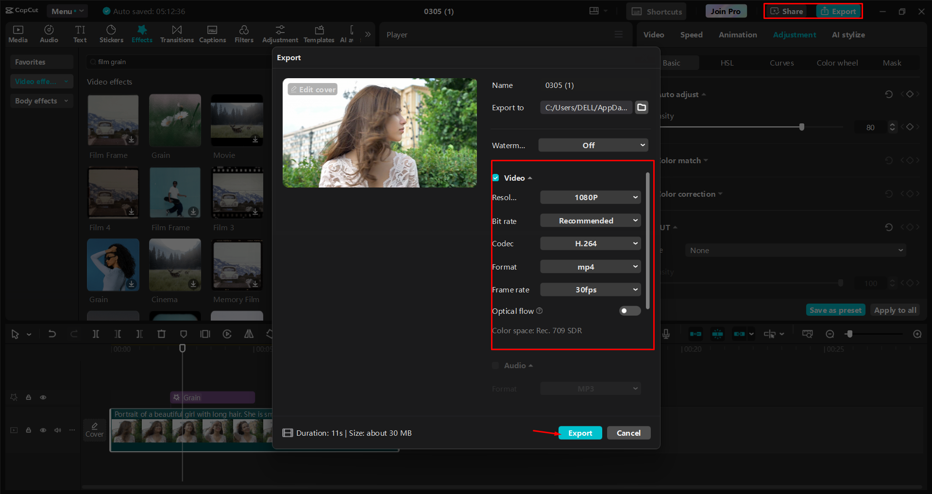 Pag-export ng video mula sa CapCut desktop video editor