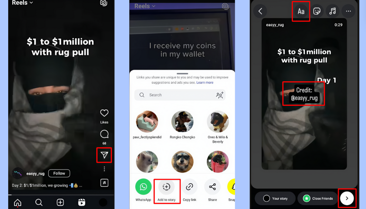 Masukkan Reel Orang Lain ke Cerita