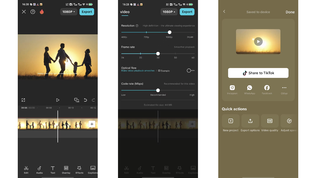 Export and share AI-enhanced content