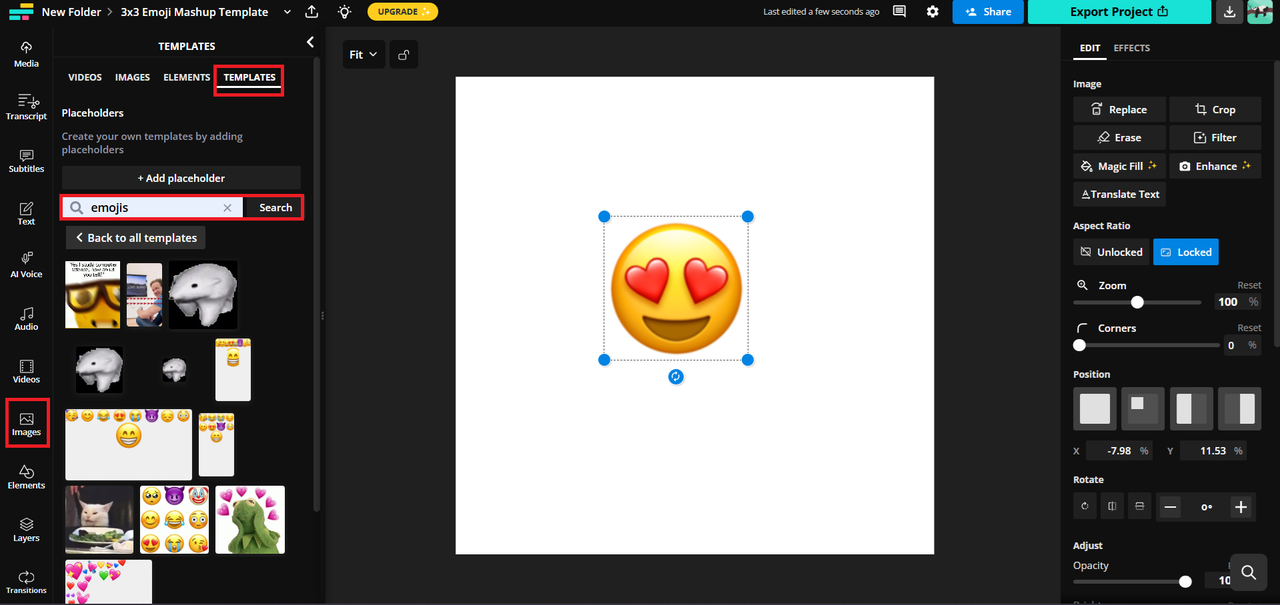 絵文字のテンプレートを選択してください